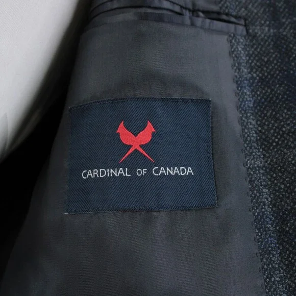 Cardinal of Canada NWT Wool Sport Coat Size 42R US In Gray & Blue Birdseye Plaid